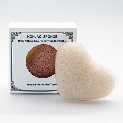 Vegan Various Colors Natural Heart Konjac Sponge for Face and Body Wash
