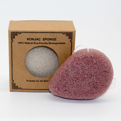Natural Konjac French Red Clay Skin Care for Cleaning Face and Body Konjac Sponge