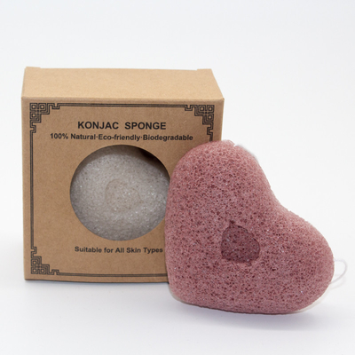 Natural Konjac French Red Clay Skin Care for Cleaning Face and Body Konjac Sponge