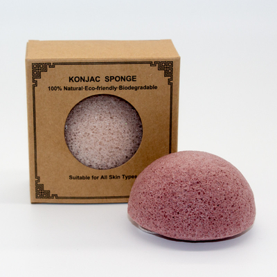 Natural Konjac French Red Clay Skin Care for Cleaning Face and Body Konjac Sponge