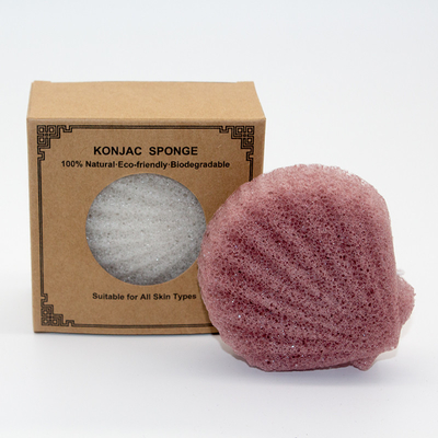 Natural Konjac French Red Clay Skin Care for Cleaning Face and Body Konjac Sponge