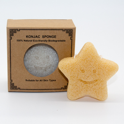 Different Shapes Turmeric Powder for All Skin Facial and Physical Cleaning Konjac Sponge