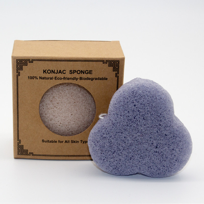 BSCI OEM Private Label 7.7*3cm Facial Konjac Sponge Tri Petal Flower Shape