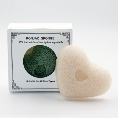 No Additives Heart Shaped Purple Konjac Sponge For Cleaning Massage