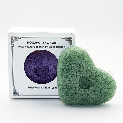 No Additives Heart Shaped Purple Konjac Sponge For Cleaning Massage