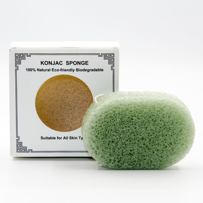 Colorful Sakura Freeze Drying Oval Cosmetic Sponge Red Clay Konjac Sponge