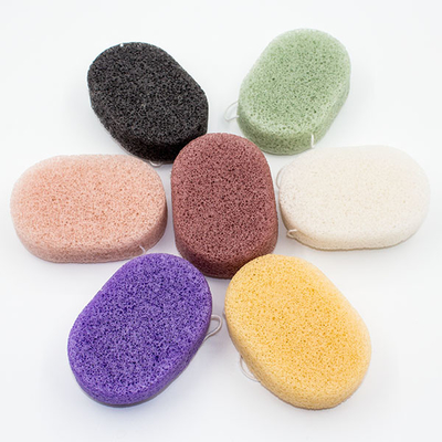 5g Oval Bath Sponge Green Tea Konjac Exfoliating Sponge For Sensitive Skin