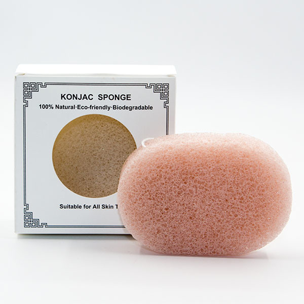 5g Oval Bath Sponge Green Tea Konjac Exfoliating Sponge For Sensitive Skin